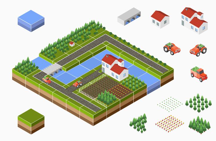 Isometric landscape  vector