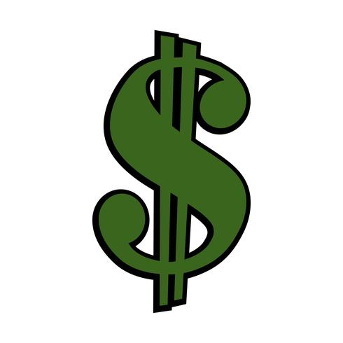 Dollar sign green vector