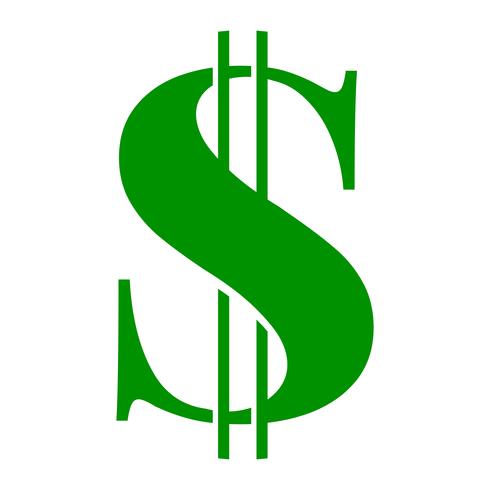 Signo de dólar verde vector