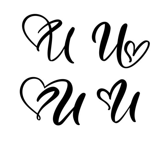 Vector Set Of Vintage Floral Letter Monogram U Calligraphy Element Valentine Flourish Hand Drawn Heart Sign For Page Decoration And Design Illustration Love Wedding Card For Invitation Download Free Vectors Clipart ✓ free for commercial use ✓ high quality images. vector set of vintage floral letter