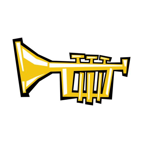 Trumpet cartoon vector icon