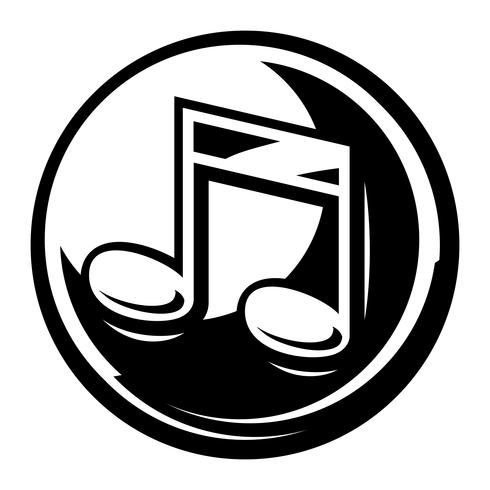 Icono de vector de notas de música