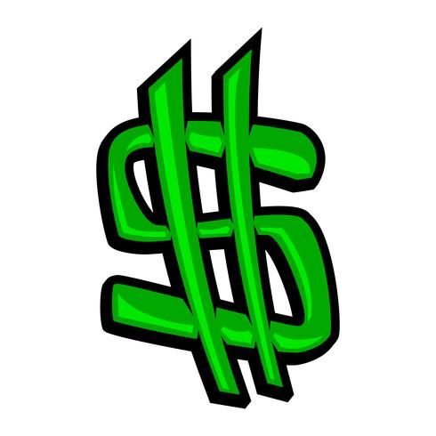 Signo de dólar verde vector