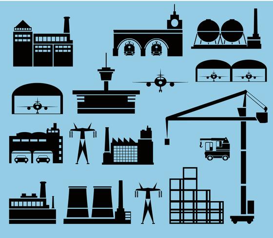 Industrial city vector