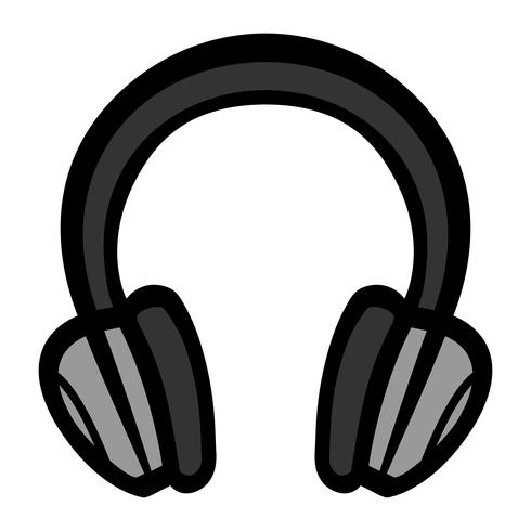 Icono de vector de auriculares música accesorio