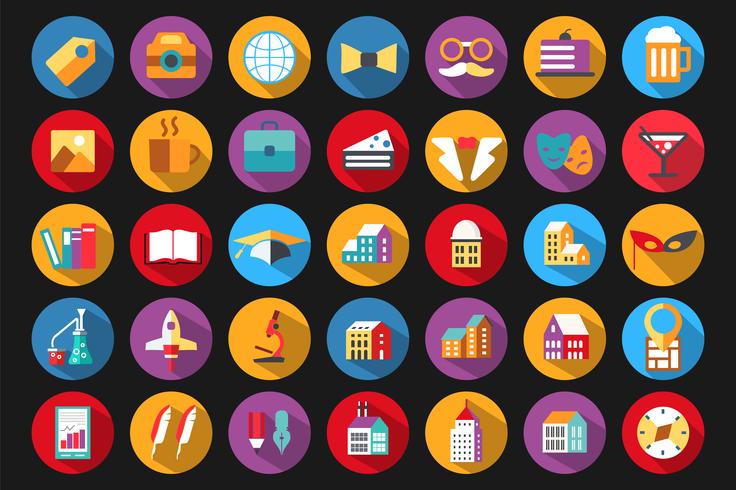 Icons  flat style vector