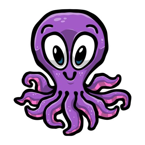 Ilustración de dibujos animados lindo pulpo vector