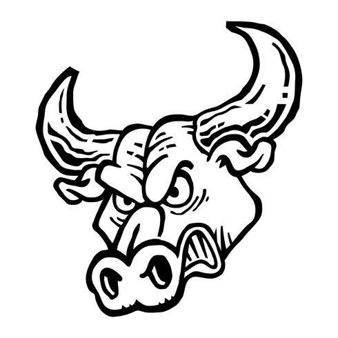 Ilustración de Angry Bull Head vector