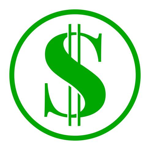 Dollar sign green vector