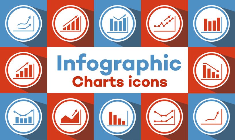 iconos de tablas y gráficos vector