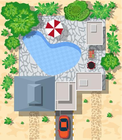 Top view of houses vector