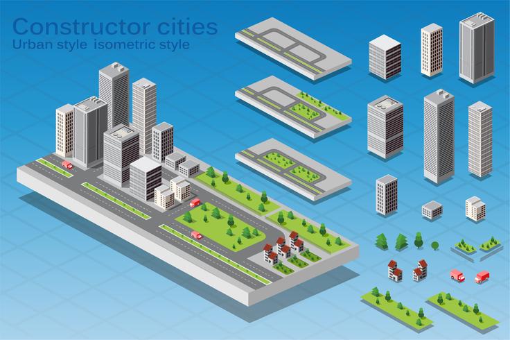 Isometric city vector