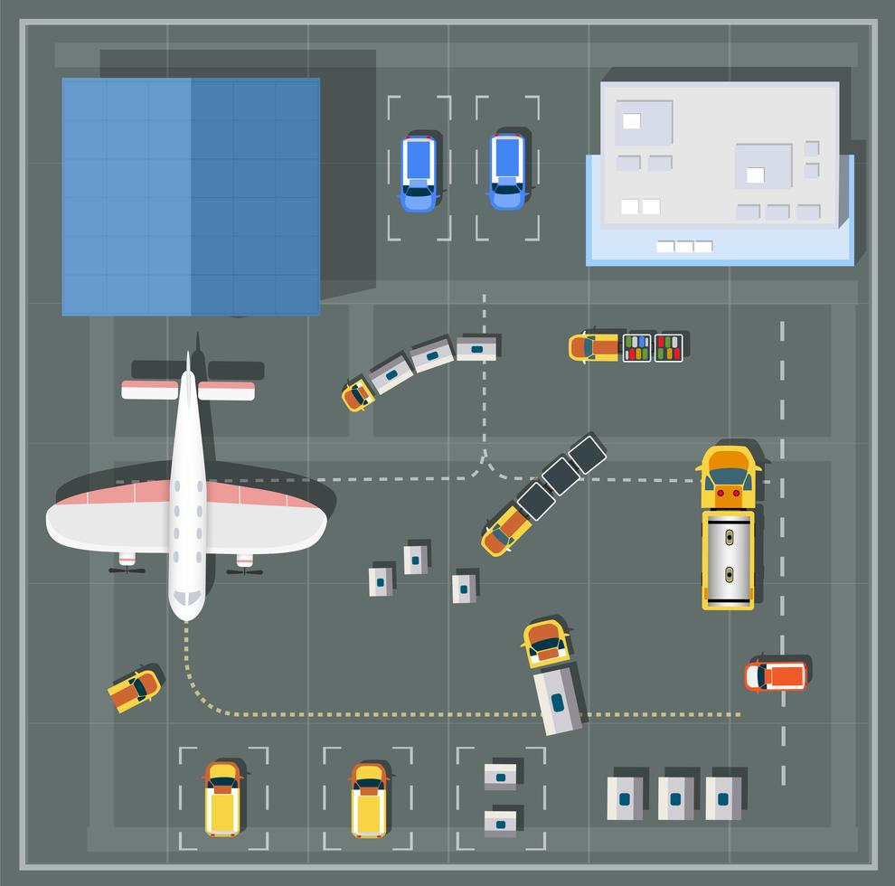 Overhead   point of view airport vector