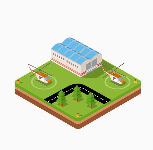 Mapa isométrico de la ciudad vector