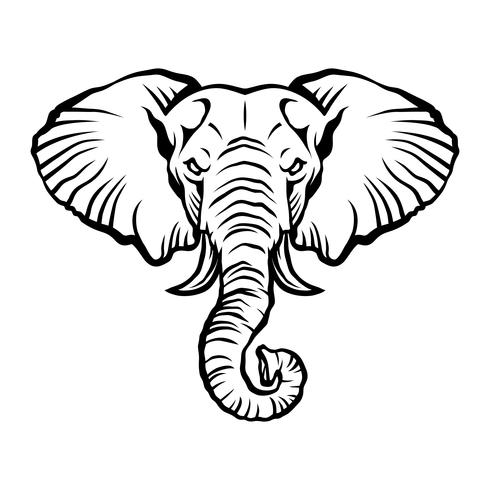 Angry cartoon elephant illustration vector