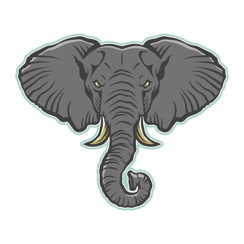 Angry cartoon elephant illustration vector