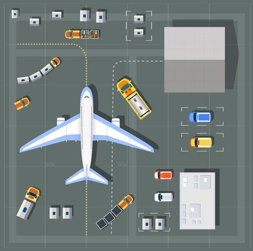 Overhead   point of view airport vector