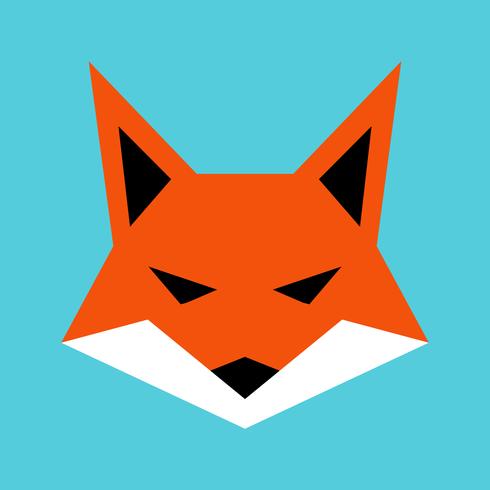 Fox cara logo vector icono