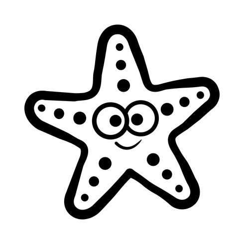 Starfish sea creature vector icon