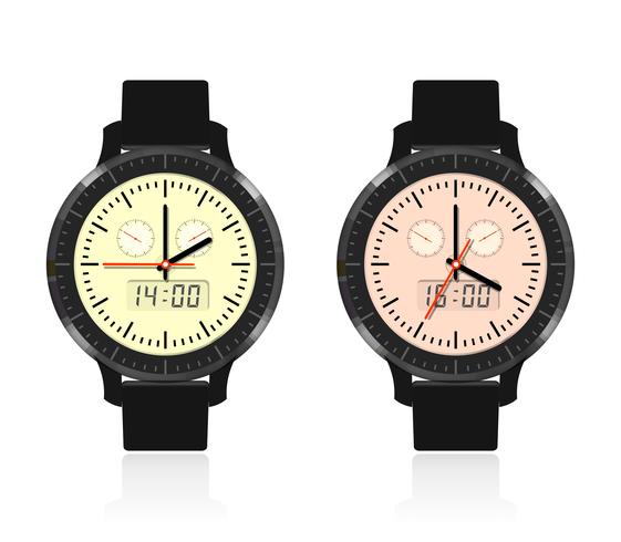 Reloj moderno y de moda. vector