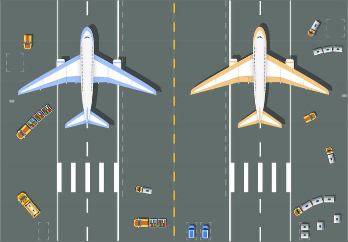 Overhead   point of view airport vector