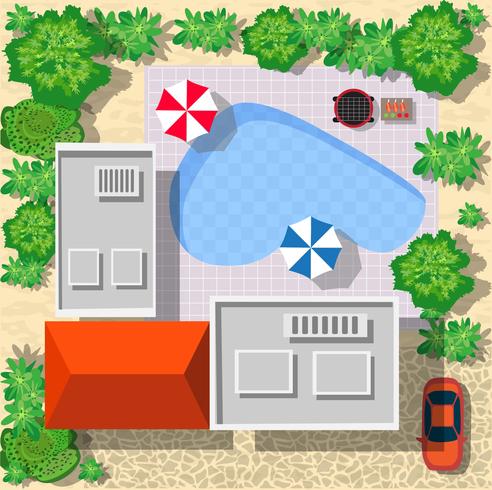 Top view of houses vector