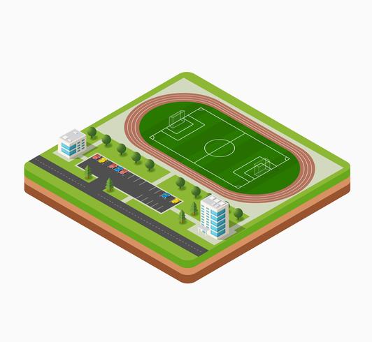 Estadio de fútbol isométrico vector