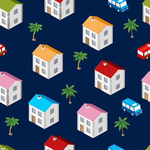 City isometric seamless vector