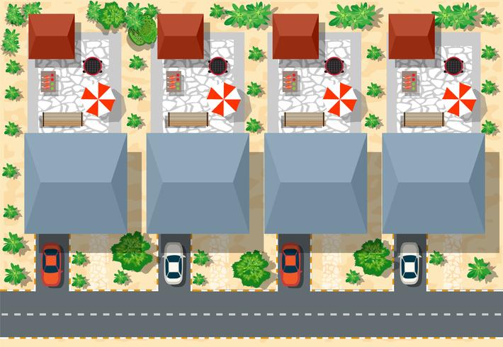 Top view of houses vector