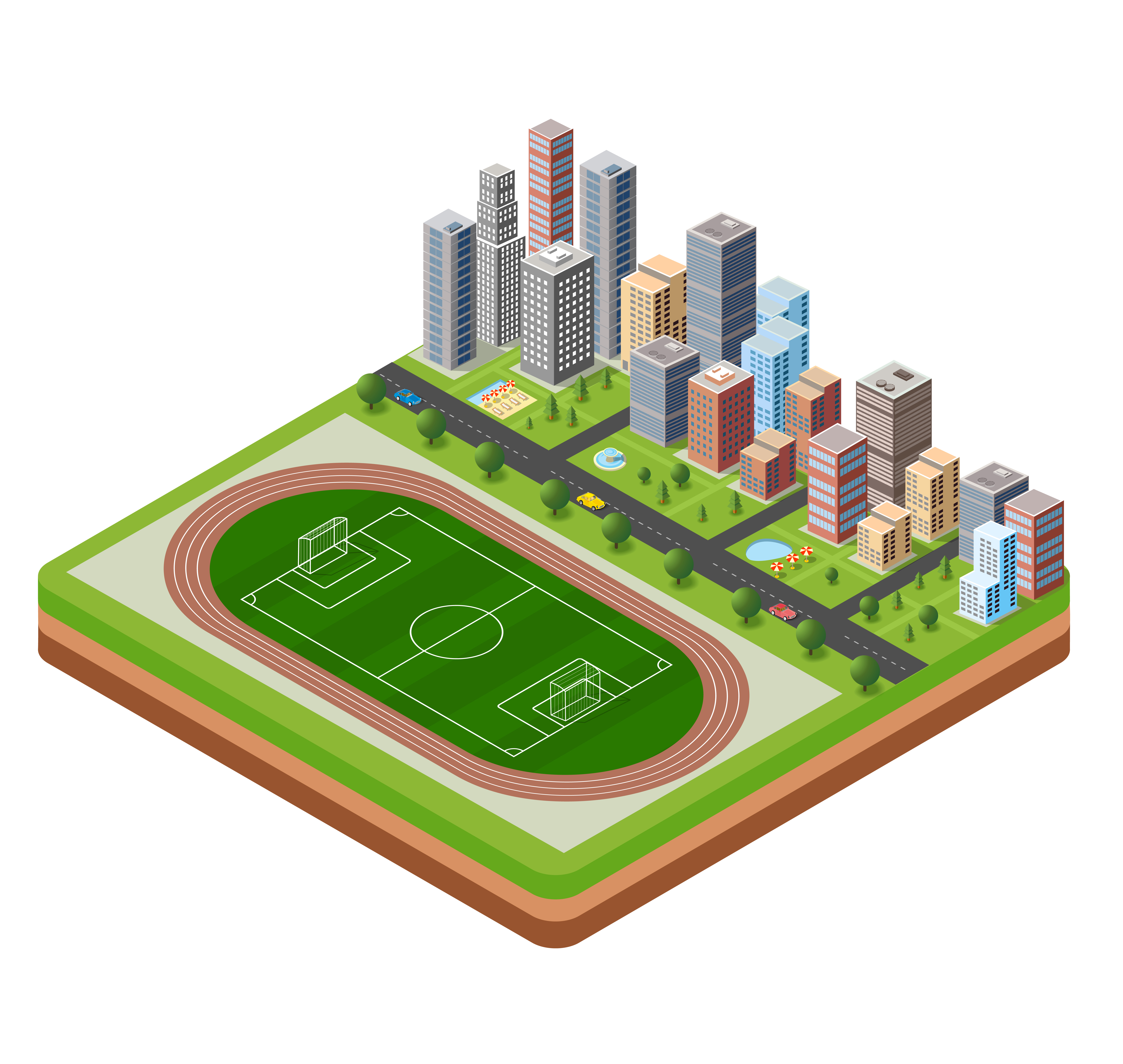 Soccer field isometric