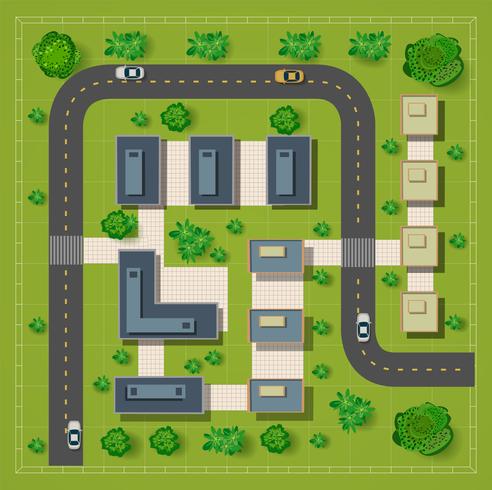 Map of a top view from the rooftops vector