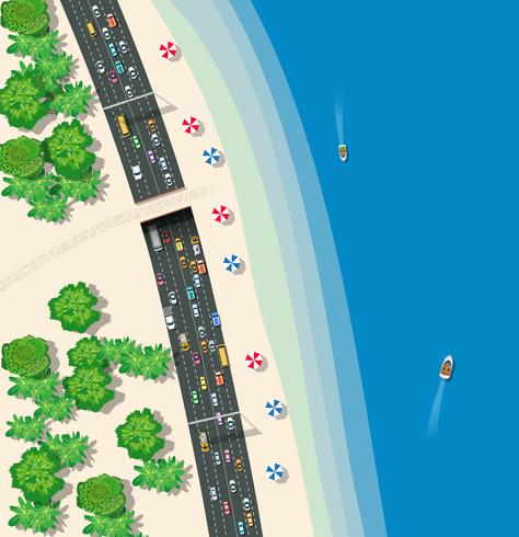 Top view urban road transport vector