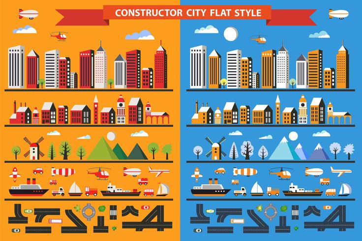 Ciudad constructora vector