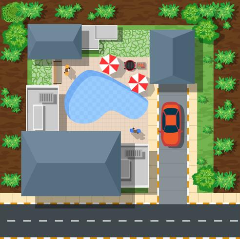 Top view of houses vector