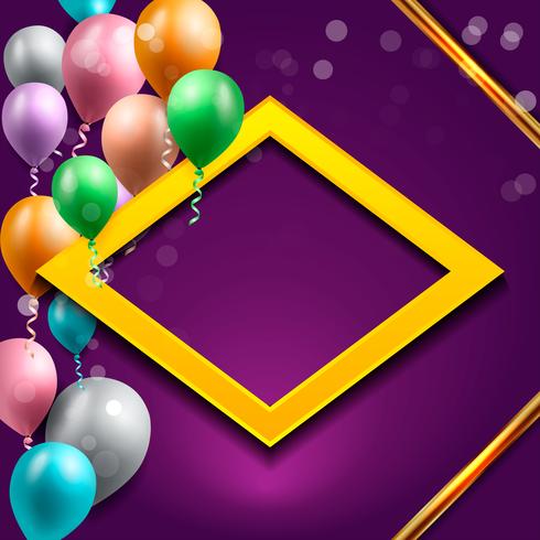 birthday celebration background, birthday balloon wallpaper vector