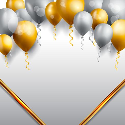 Fondo de celebración de cumpleaños, fondo de pantalla de globo de cumpleaños vector