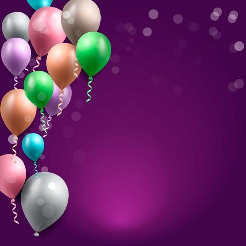 birthday celebration background, birthday balloon wallpaper vector