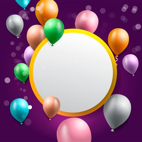 birthday celebration background, birthday balloon wallpaper vector