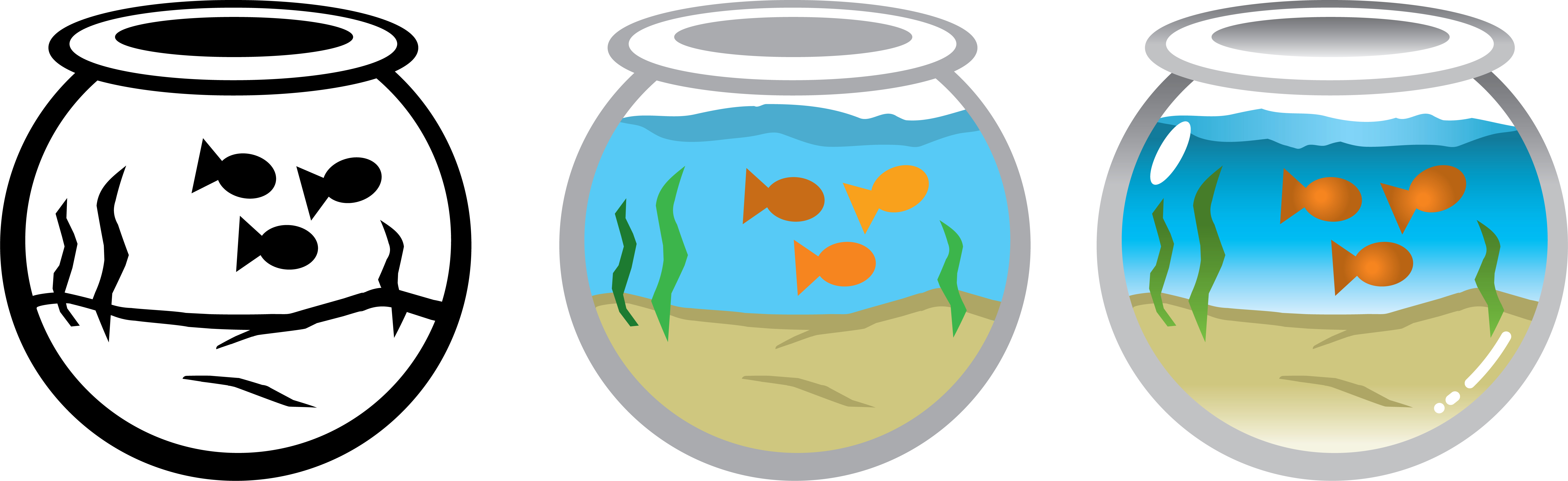 Download Vector illustration of goldfish in a round fish tank ...