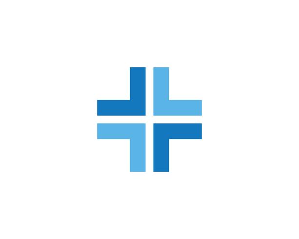 además de médico cruzado vector icono de logotipo