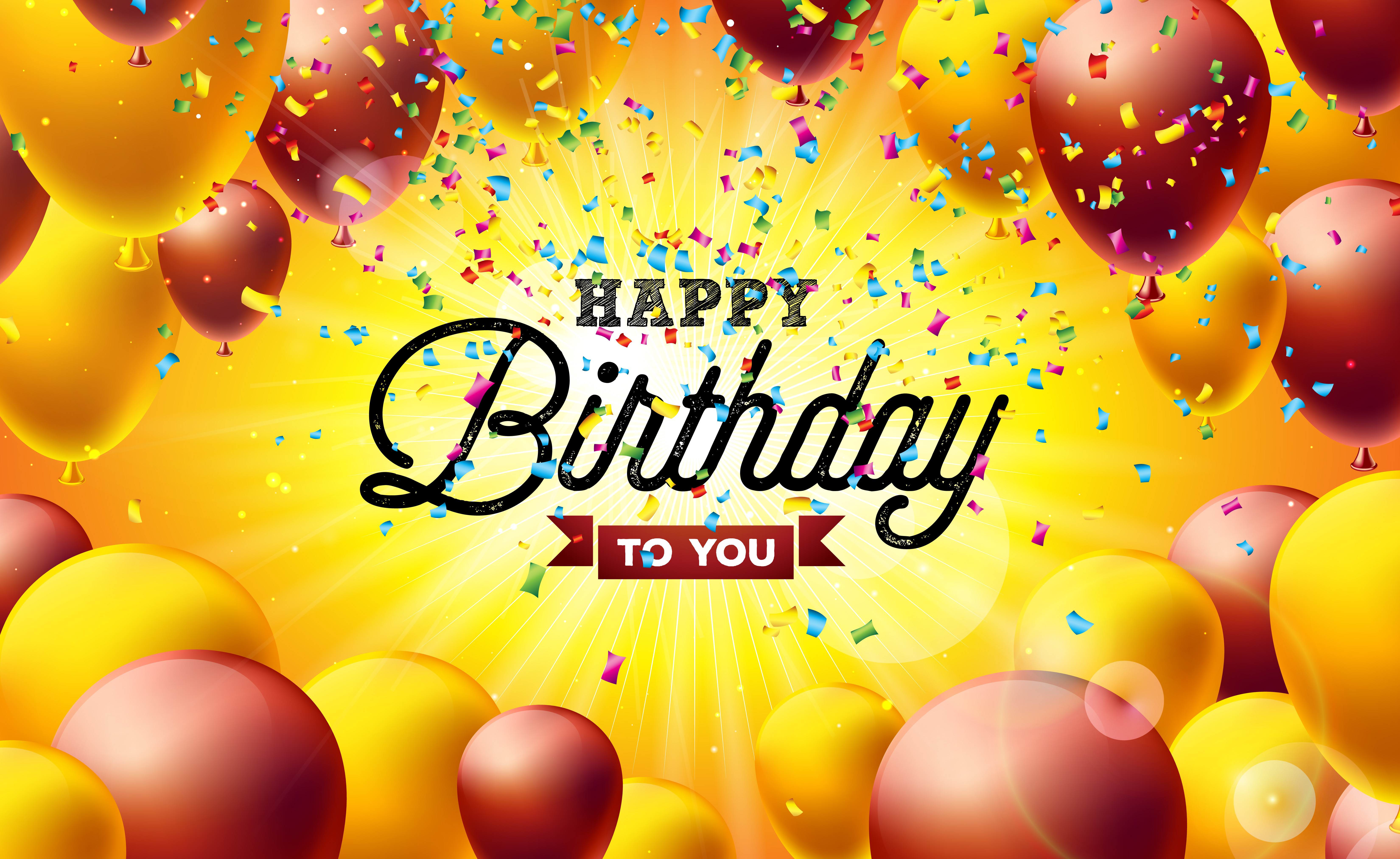 Download Happy Birthday Vector Illustration with Balloons ...