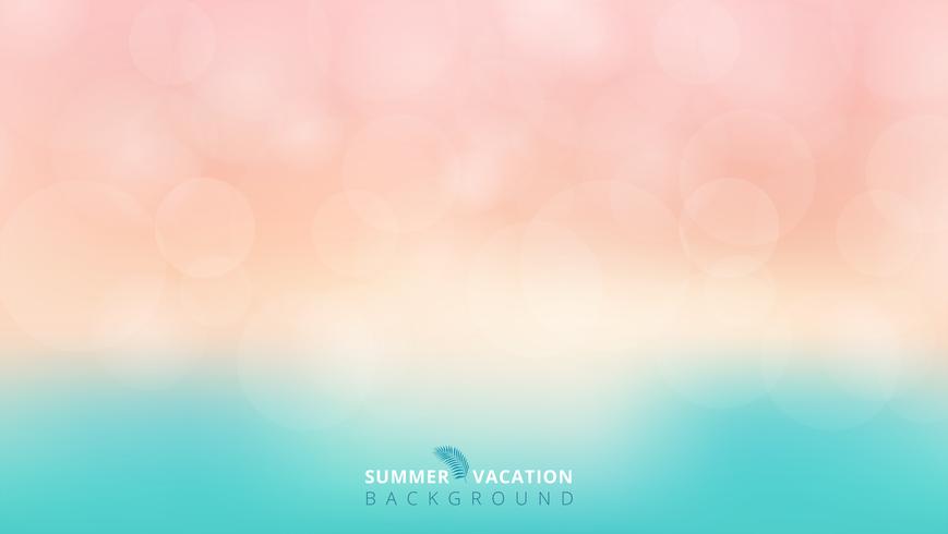 Summer season time blurred bokeh blue and pink background. vector