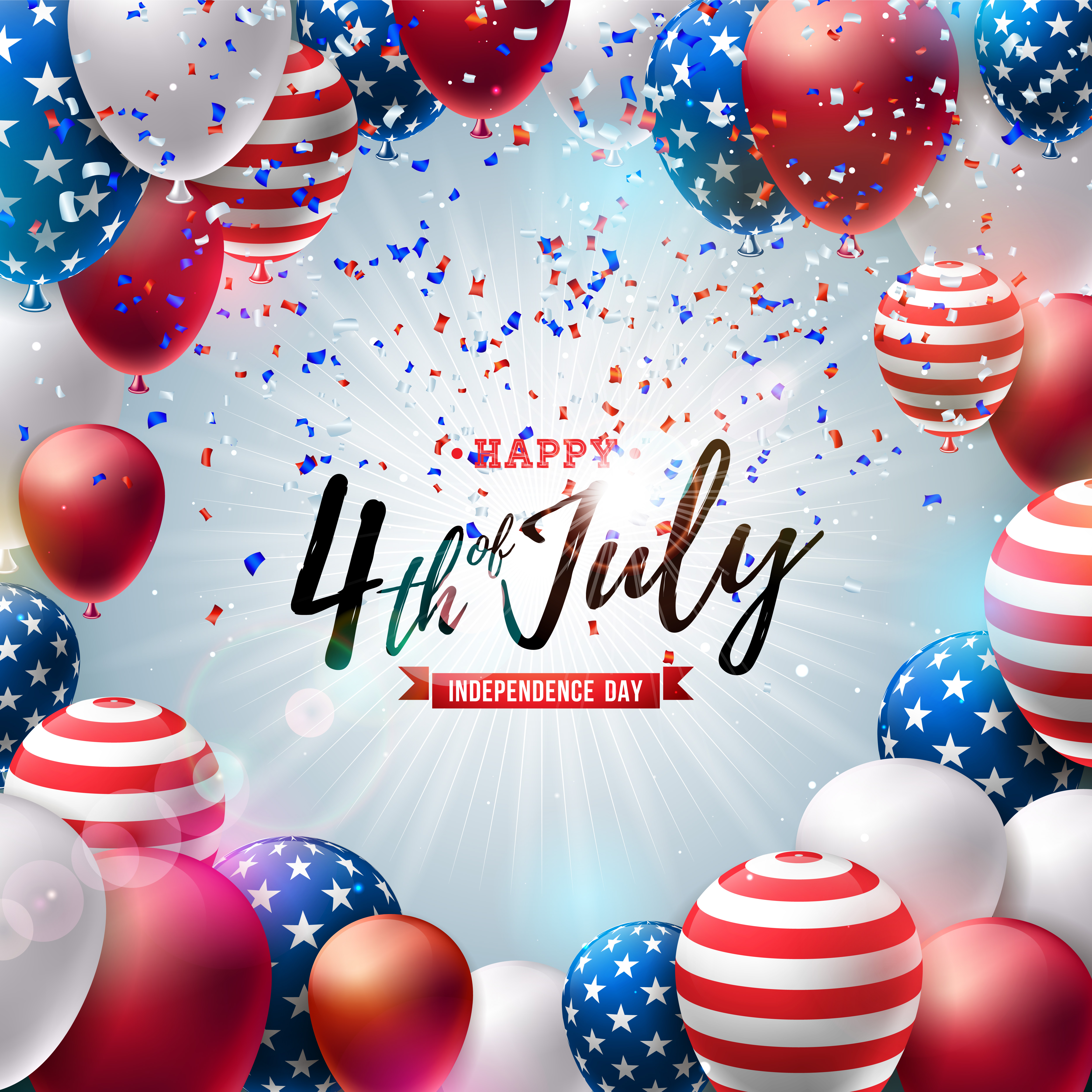 4th of July Independence Day of the USA Confetti Background - Download Free Vectors, Clipart ...