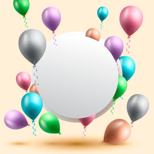 birthday celebration background, birthday balloon wallpaper vector