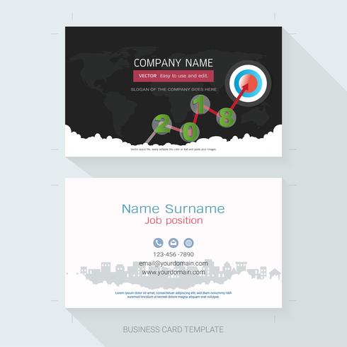 Business card design template. vector