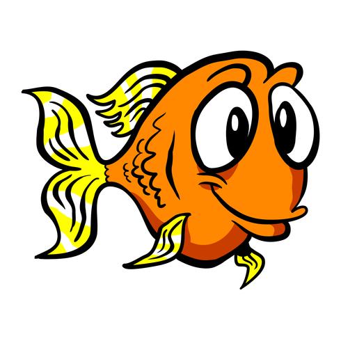 Icono de vector de dibujos animados de peces de colores