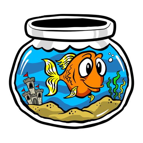 Icono de vector de dibujos animados de peces de colores