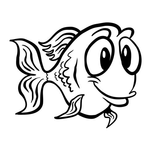 Icono de vector de dibujos animados de peces de colores