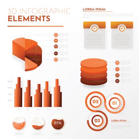 Infografía 3D Vector Pack