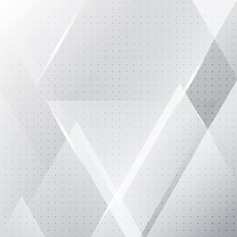 Abstract white and gray geometric banner with triangles shapes overlay background and halftone texture. vector